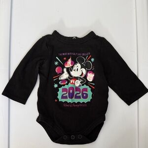 Disney Black Mickey Mouse 2026 Graphic One-Piece 6-9months
